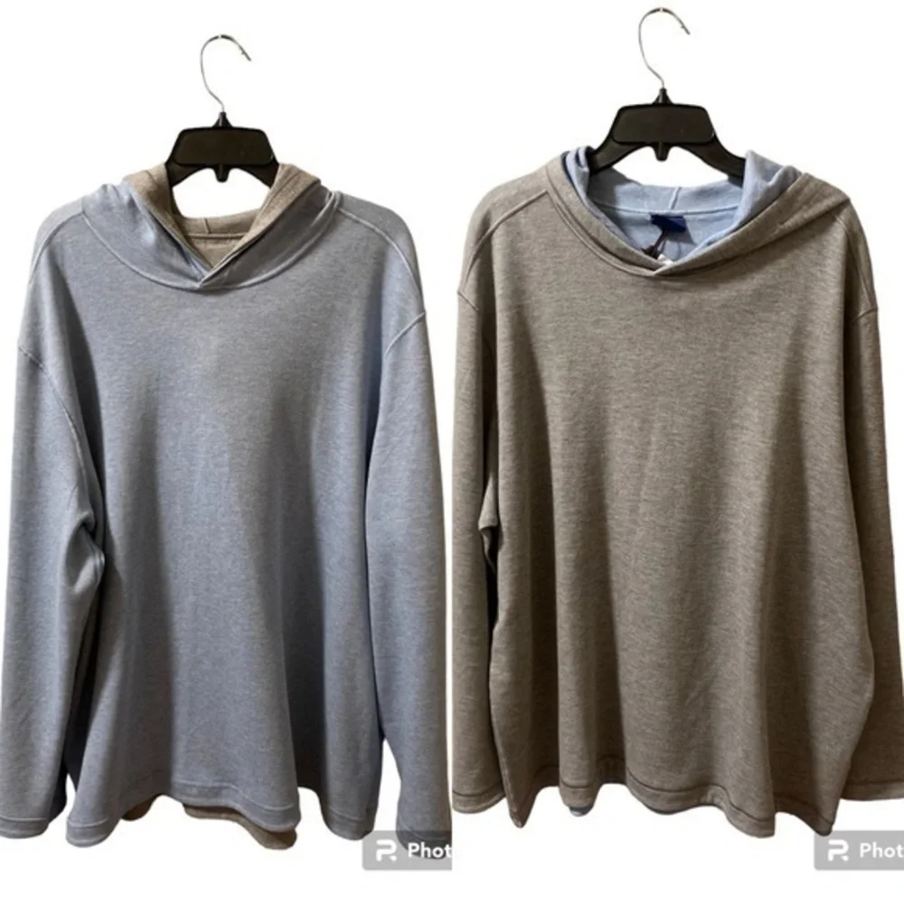 NWT WILKENS Bros Sweatshirt Heritage XXL Reversible Gray/Blue Hooded Lightweight